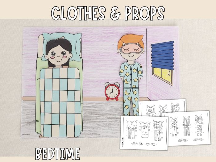 Bedtime Paper Doll Expansion Set – Clothes, Props & Play Background!