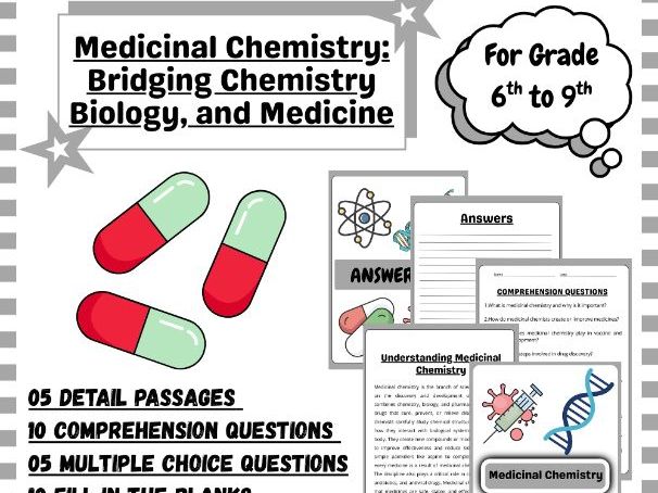 "Medicinal Chemistry for Grade 6-9 | Bridging Chemistry, Biology & Medicine with Practice Passages &