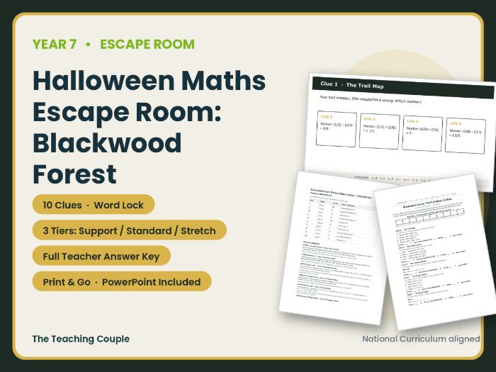 Halloween Maths Escape Room | Year 7 Review | Blackwood Forest