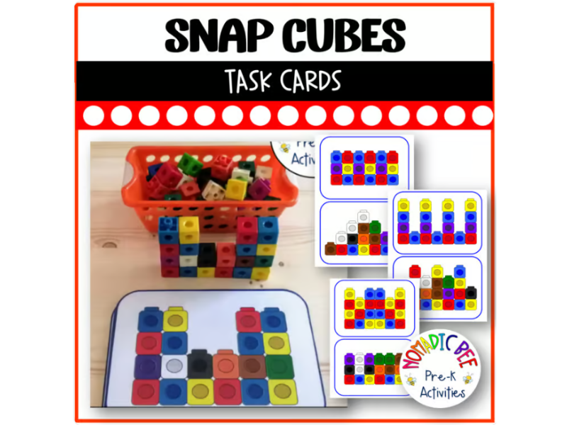 'Snap-Cubes' Task Cards Manipulative Center