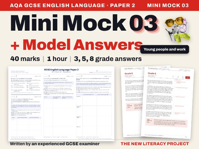 AQA GCSE English Language Paper 2 Mock 2026 | Section A Reading | Model Answers | Mini Mock 03