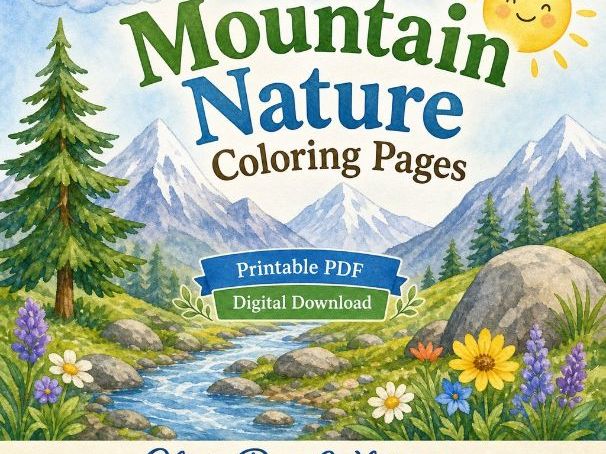 Mountain Nature Coloring Pages
