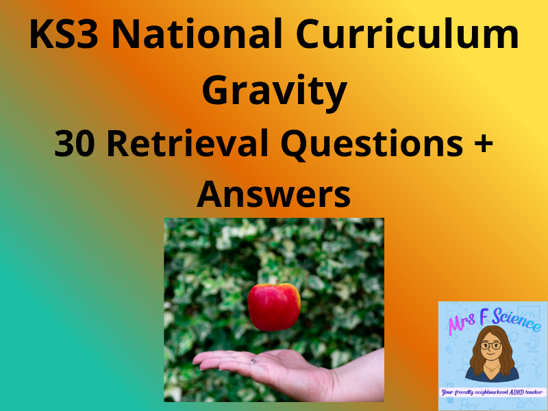 KS3 Physics Gravity – 30 Retrieval Questions + Answers PDF Worksheet