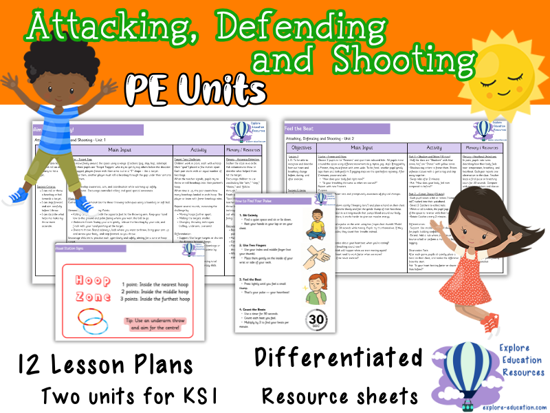 Attack, Defend and Shoot PE Unit – KS1 Team Games and Ball Skills (12 Lessons + Resources)