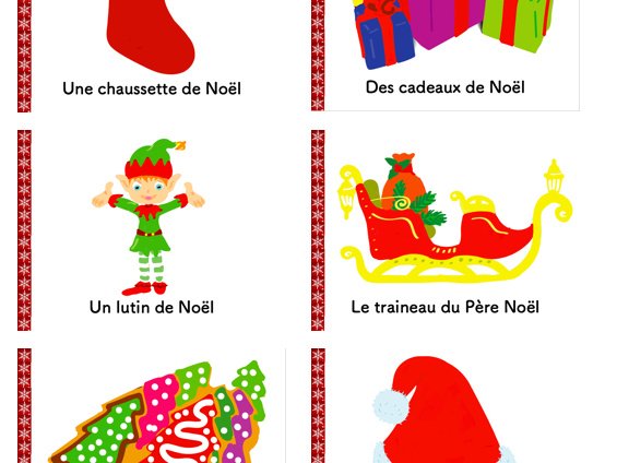 French Noël -Advent Calendar- Students Give away- Christmas Vocabulary Cards Collector