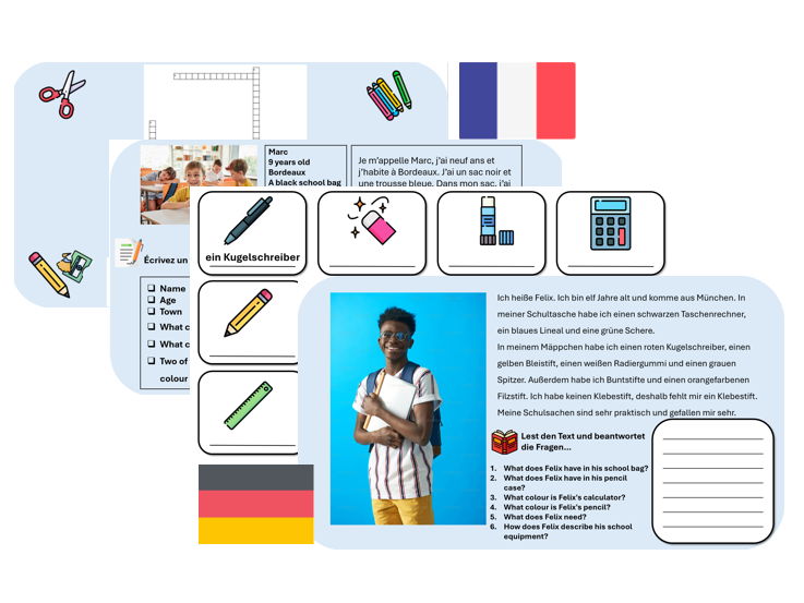 Pencil Case (French & German) – Independent Learning & Cover Pack