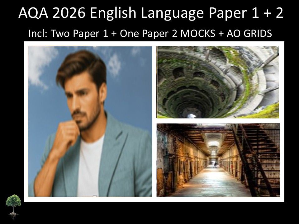 Three AQA 2026 GCSE English Language Paper 1 + 2 Mocks | AO GRIDS