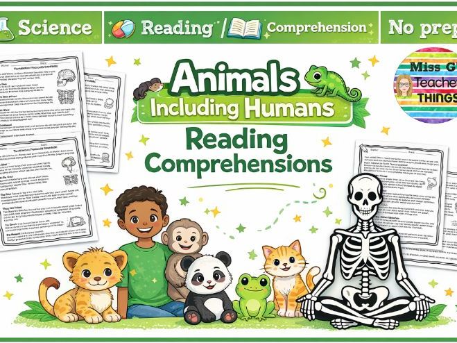Animals including humans reading comprehensions for Year 3 children - Science