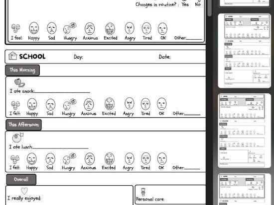 Home - School communication diary template