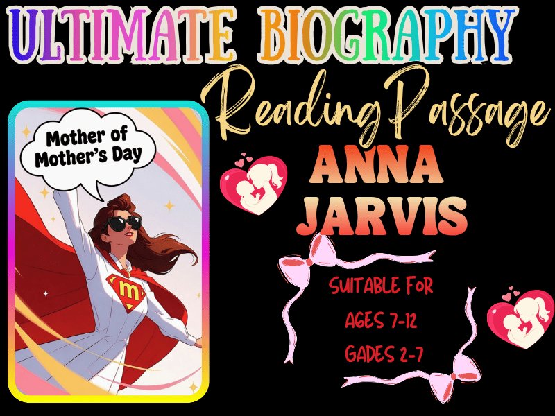 Anna Jarvis Biography for Kids | Mother’s Day Hero NO PREP Reading Passage