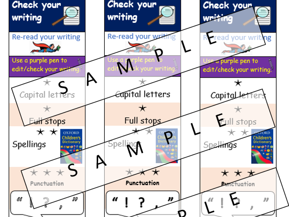 Writing assessment /margin checklist / moderation bookmarks KS2 Year 3 & 4 check_edit  your writing