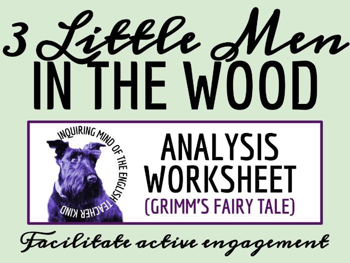 "The Three Little Men in the Wood" Close Reading Analysis Worksheet | Grimm's Fairy Tale