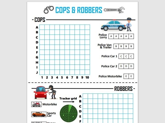 Cops and Robbers (like battleships)