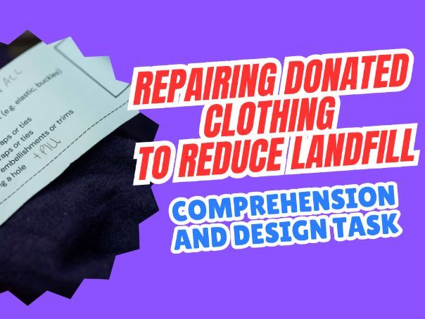 Textiles Waste Comprehension and Upcycling worksheet