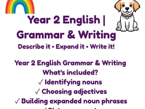 Expanded Noun Phrases Worksheet Pack – Year 2 English