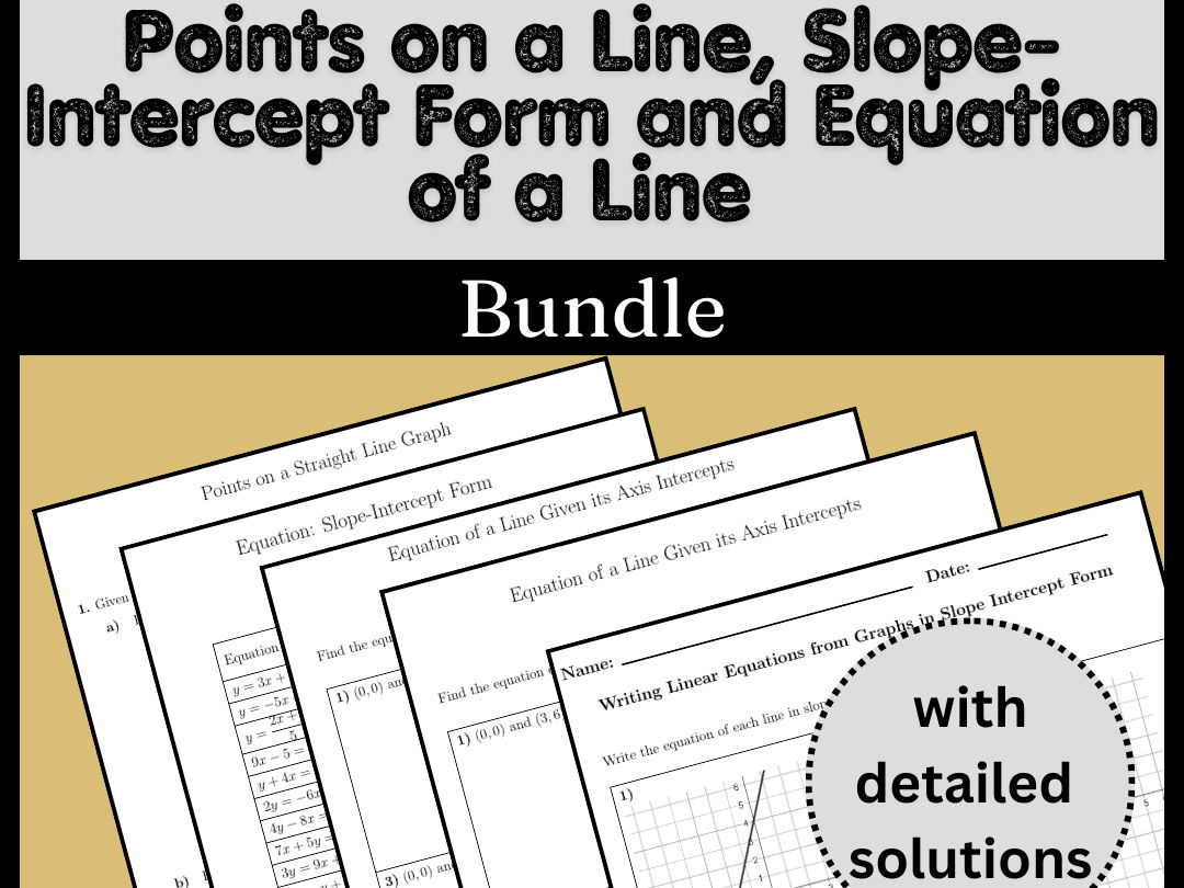 Points on a Line, Slope-Intercept Form and Equation of a Line Bundle