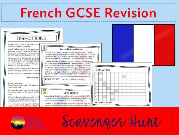 GCSE French revision scavenger hunt