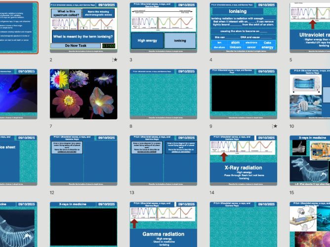AQA GCSE Physics P13.4 – Ultraviolet, X-rays & Gamma Rays | Editable Lessons, Worksheets & Answers +