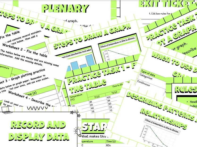 Year 7 Science – Recording and Displaying Data Lesson Pack