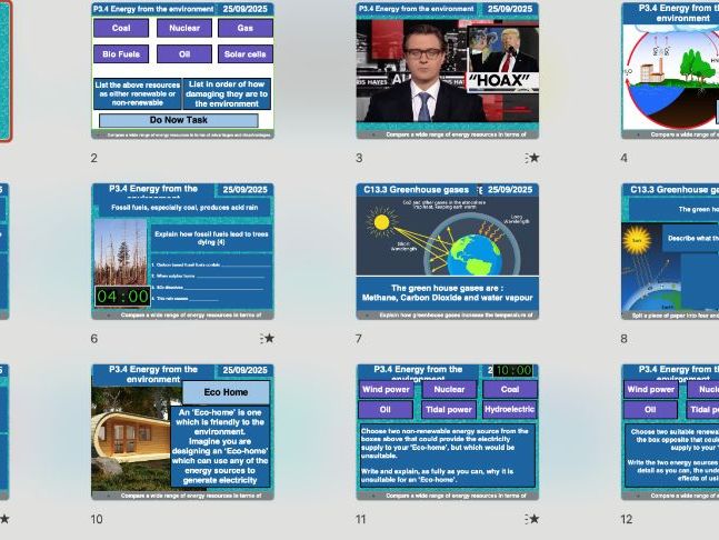 AQA GCSE Physics P3.4 – Energy from the Environment (Triple & Combined) (Updated 2025 | Editable Pow