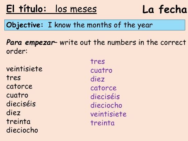 months and birthdays Y7 Spanish 2 lessons