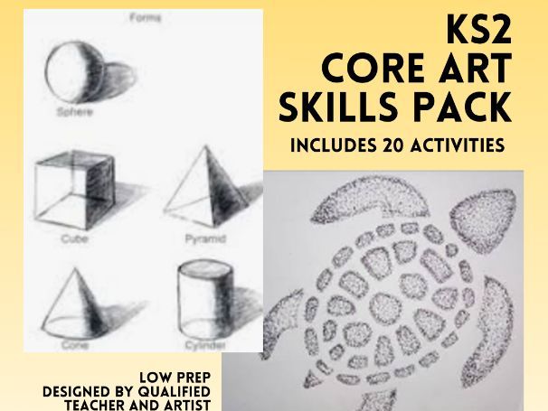 KS2 Art Lessons, 20 Printable Art Activities, Year 3-6 Core Art Skills