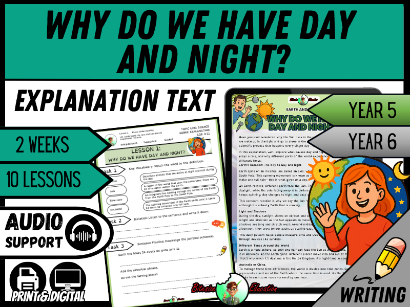 Why Do We Have Day and Night? | Explanation Writing Pack | Year 5/6