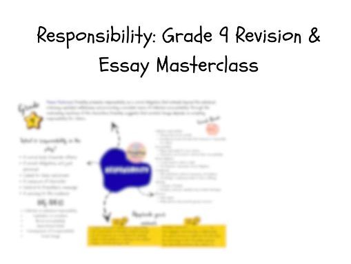 Grade 9 Responsibility Essay Plan | An Inspector Calls GCSE Theme Revision (Eduqas/WJEC)