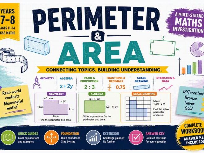 Perimeter & Area: A Multi-Strand Maths Investigation (Years 7-8) | Answer Key Included