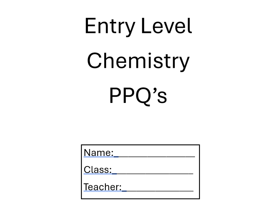 WJEC Entry Level Chemistry Past Paper Questions