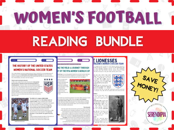 BUNDLE || Women's Football | NO PREP LESSONS | Reading & Writing | Women in Sports