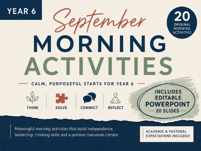 Year 6 September 20 Morning Activities | 20-30min each + Editable PowerPoint