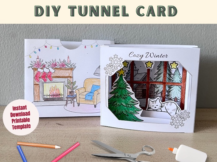 Christmas Cozy Winter Tunnel Card - DIY Card