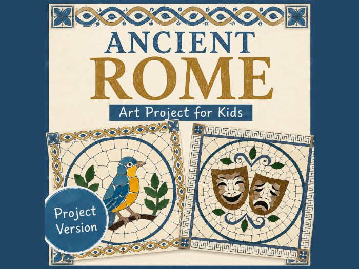 Roman Mosaic Art Project, Ancient Rome Printable Art Activity