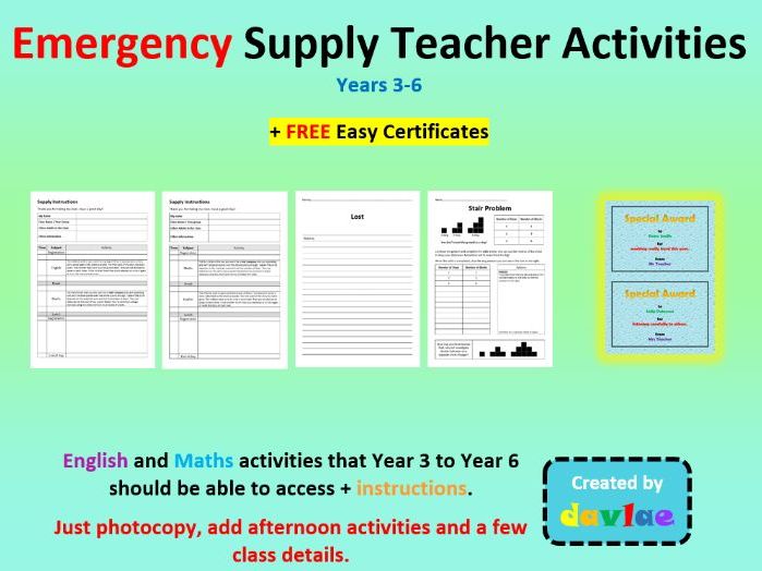 Emergency Supply Teacher Activities