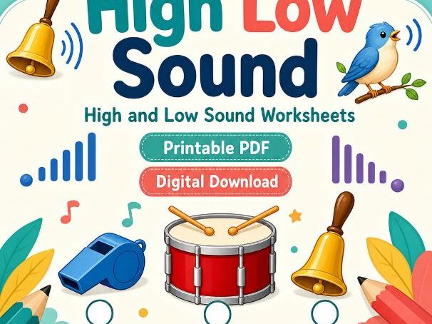 High and Low Sound Worksheets for Kids