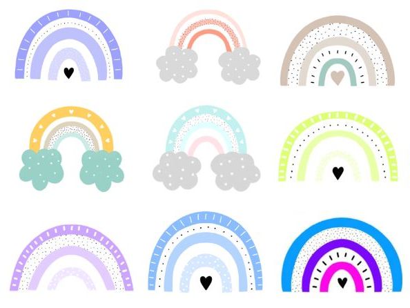 Rainbow clipart including classroom job resource