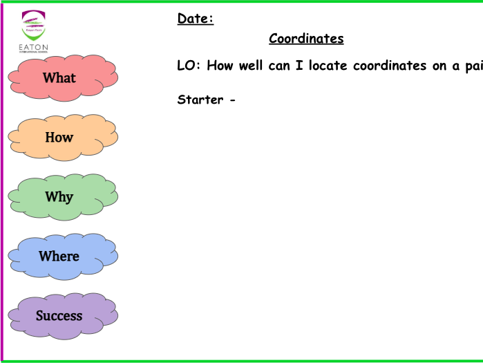 Primary - Coordiantes