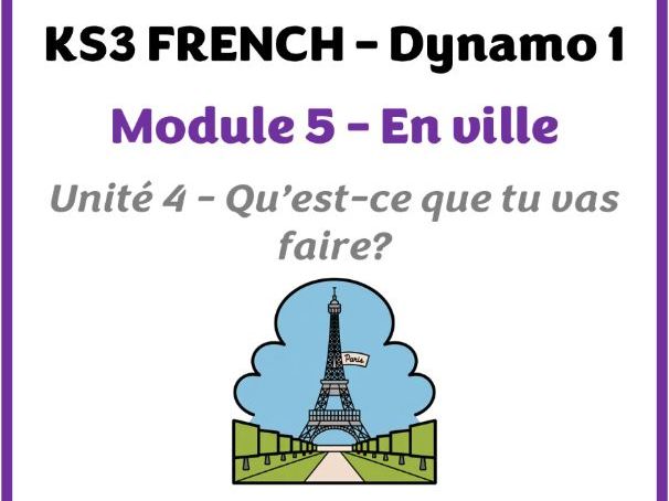 KS3 French - Dynamo 1 - Module 5 (En ville) - Lesson for unit 4 (Qu'est-ce que tu vas faire?)