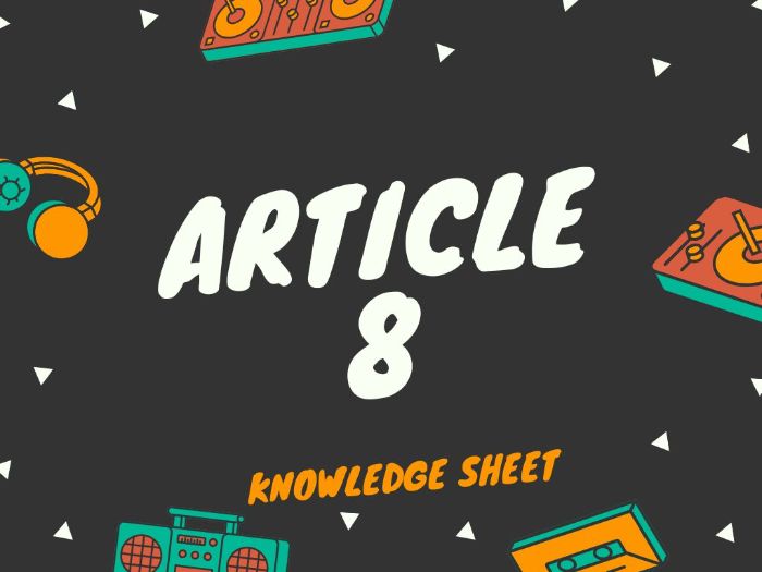 OCR LAW: ARTICLE 8 KNOWLEDGE SHEET