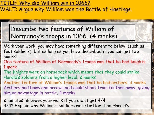 Norman Conquest (Edexcel history 9-1) Why did William win the Battle of Hastings?