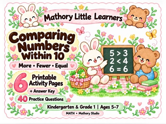 Mathory Little Learners: Comparing Numbers Within 10 Worksheets