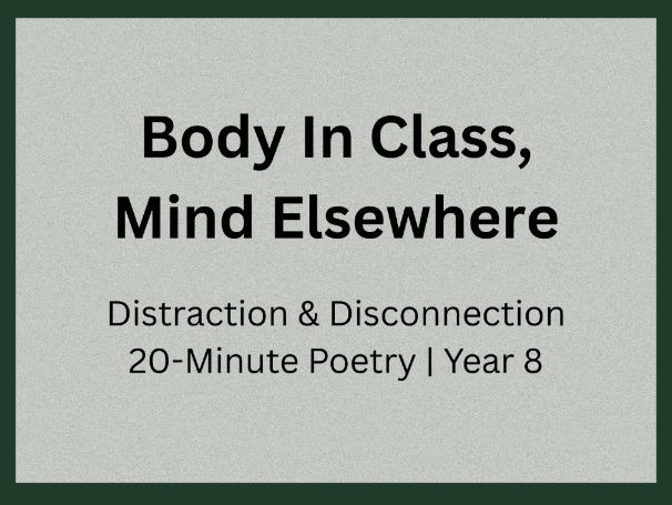 Poetry Starter: Metaphor & Imagery | In Plain Sight | Quick Write | Year 8 (KS3)
