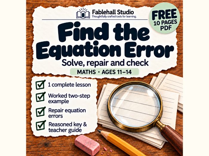 FREE Find the Equation Error: Solve, Repair and Check