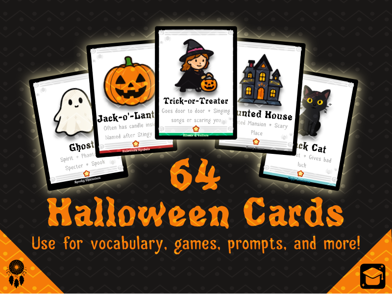 Halloween Prompt Cards | Vocabulary Cards | Flash Cards | Halloween Activity Cards