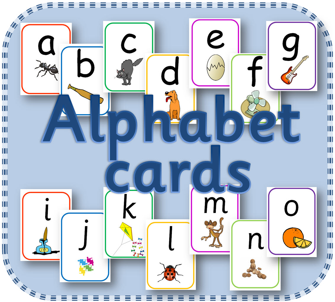 Upper and lower case small alphabet cards for games