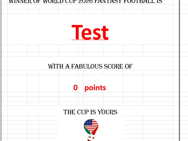World Cup 2026 Fantasy Football Competition