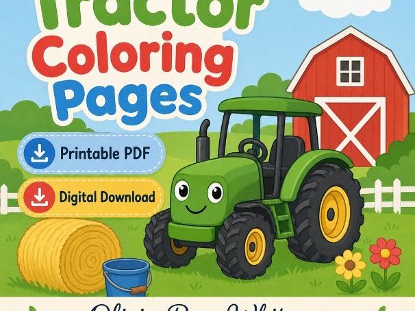 Tractor Coloring Pages | Tractor Coloring Pages | Printable PDF | Digital Download