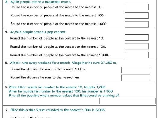 Rounding to the nearest 10, 100 or 1,000 Higher