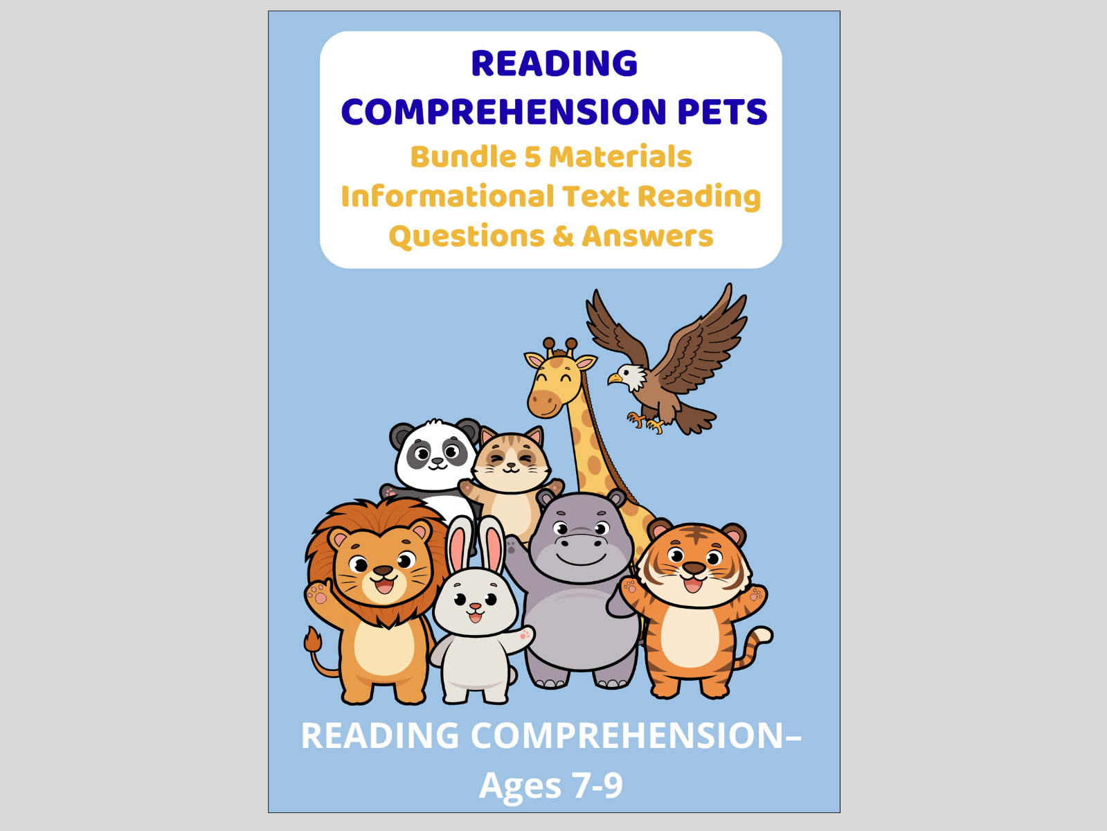 Reading Comprehension Pets - Bundle 5 Materials Informational Text
